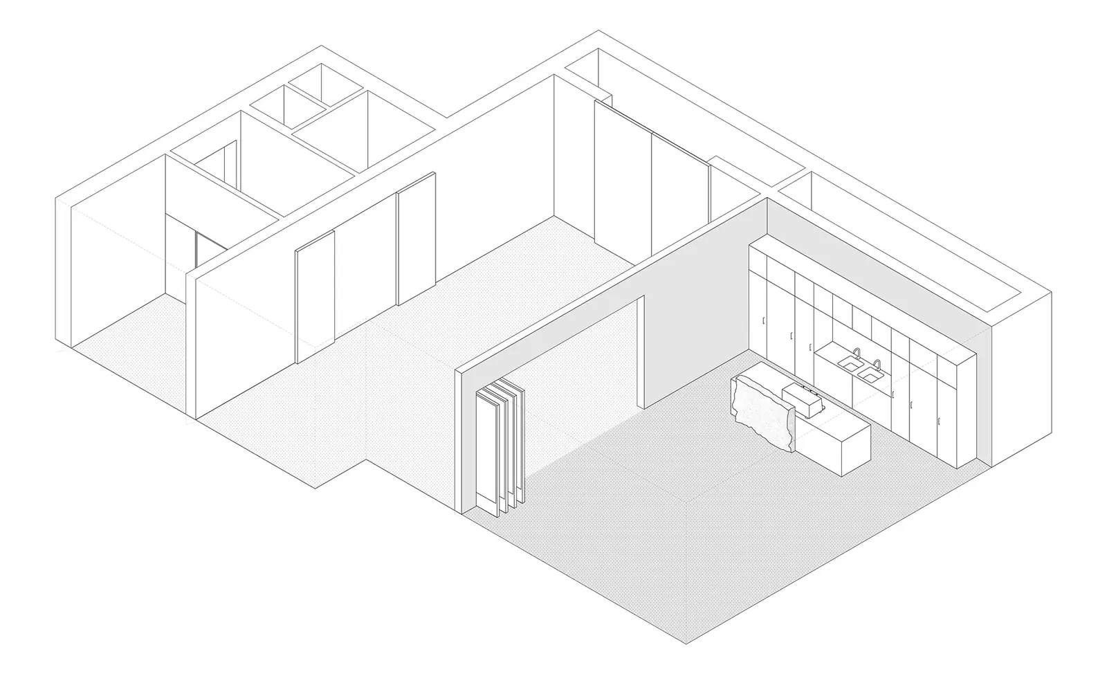 The whole space — axonometric plan