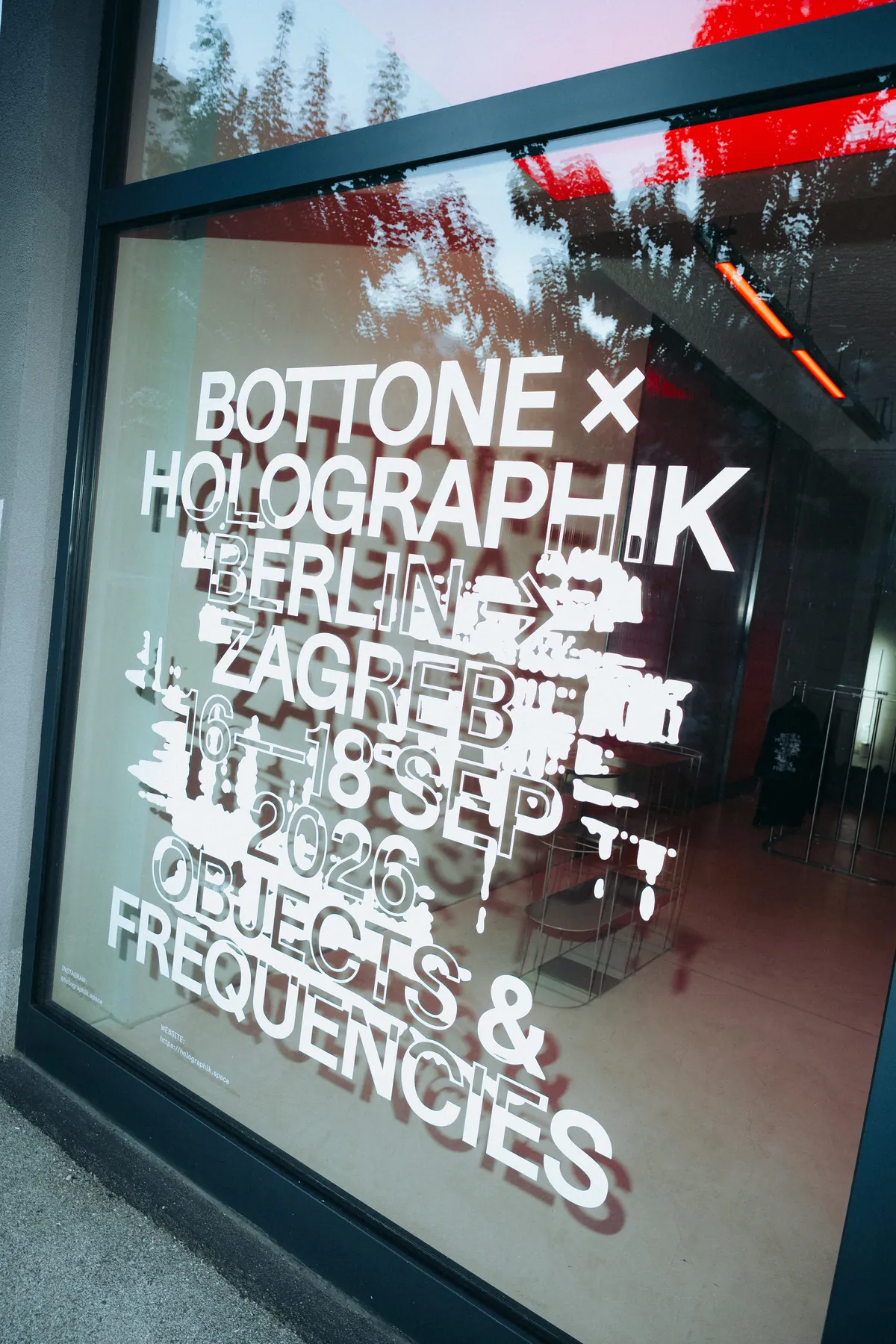 The Bottone x Holographik window on Ulica Franje Petracica