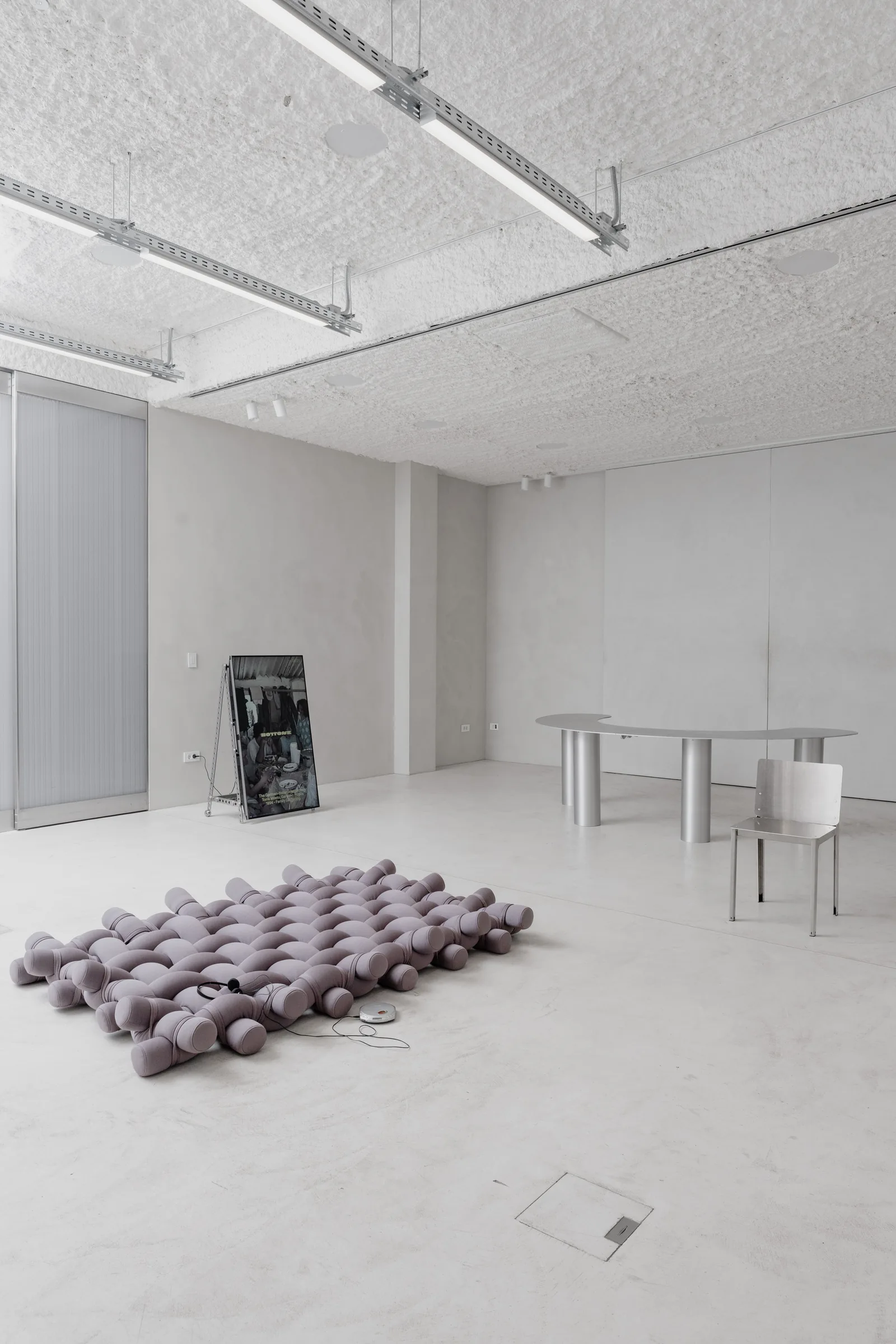 The Bottone exhibition installed in the main room at Holographik Space, Zagreb