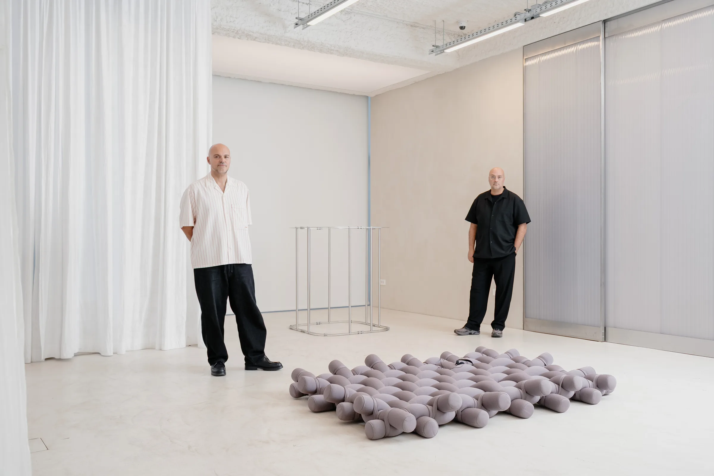 Michele and Daniele Luciano Ferrazzano of Bottone in the main room at Holographik Space, Zagreb
