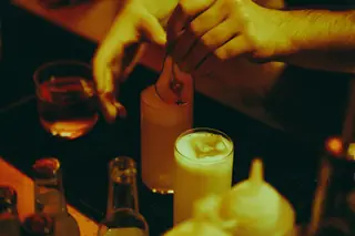 The bar running through the evening