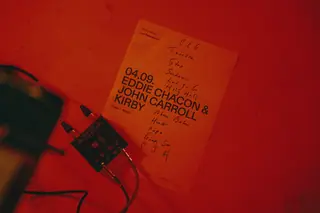 The setlist left on the floor after the set