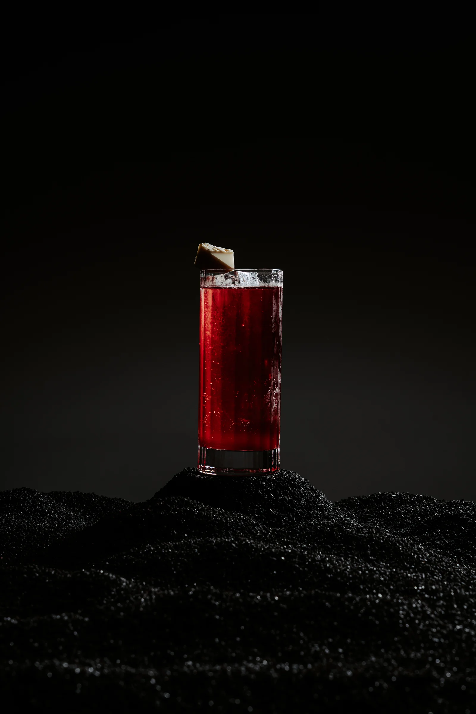 Bleed, Amaro Montenegro highball with strawberry, orange, lime and cherry soda