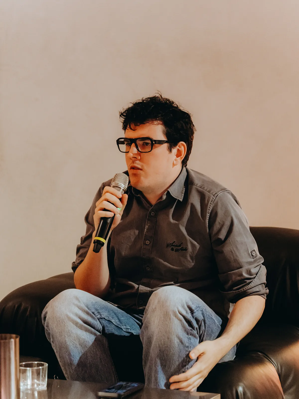 Matej Jurčević answering a question at Fashion Talks