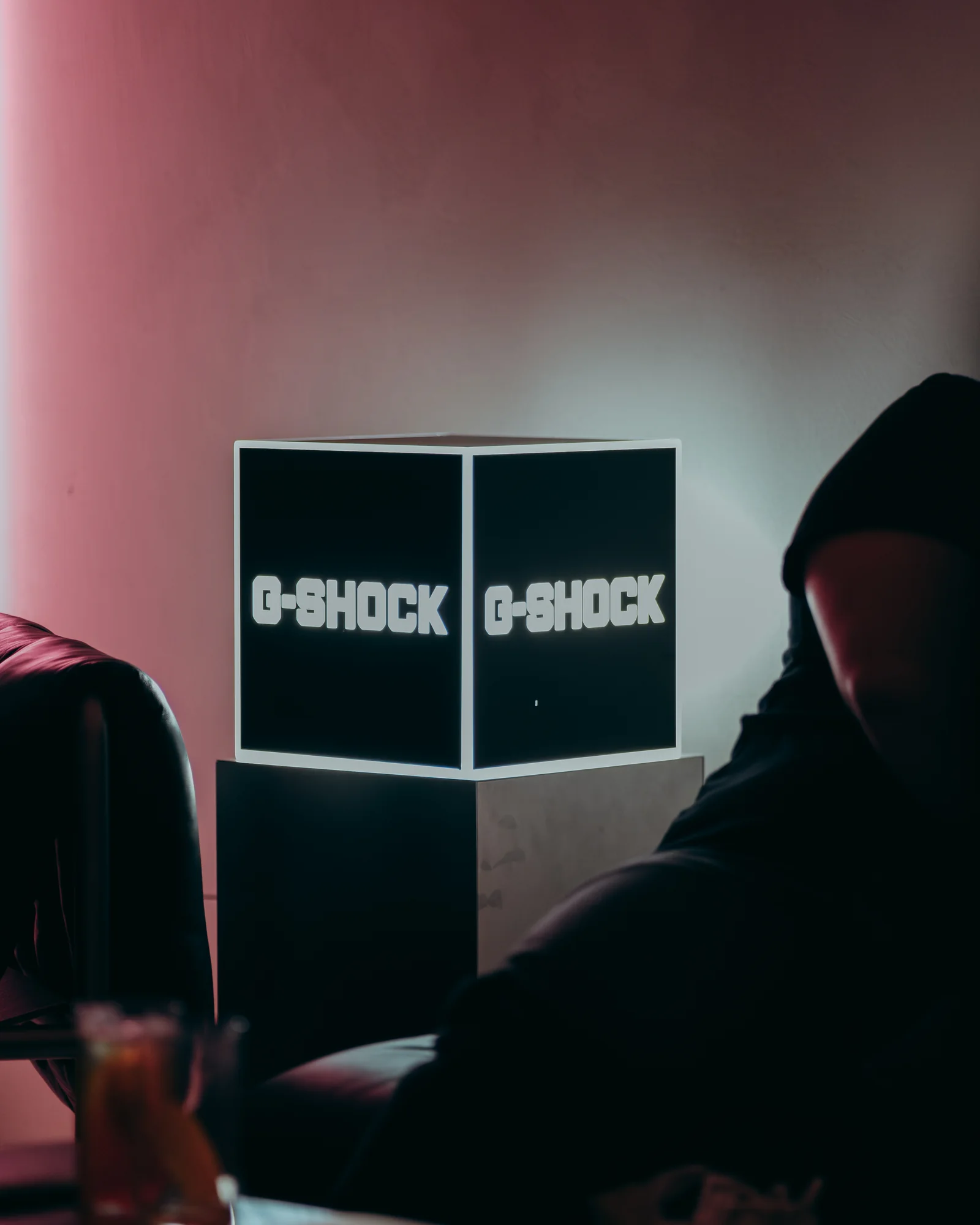 The G-Shock light cube on the floor at the previous edition of The Drop by Taste